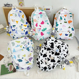 Cow Spots Printing Nylon School Shoulder Bag