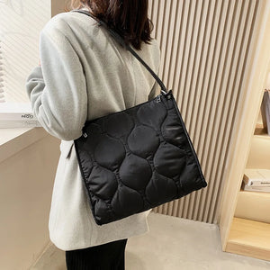 Quilted Padded Women Shoulder Bags Large Capacity Tote
