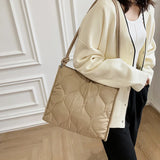 Quilted Padded Women Shoulder Bags Large Capacity Tote