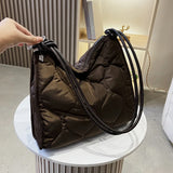 Quilted Padded Women Shoulder Bags Large Capacity Tote