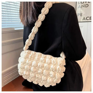 Nylon Quilted Crossbody Shoulder Bag for Women