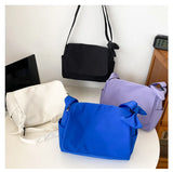 Casual Nylon School Shoulder Bags Women Solid Messenger Bags