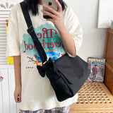 Casual Nylon School Shoulder Bags Women Solid Messenger Bags