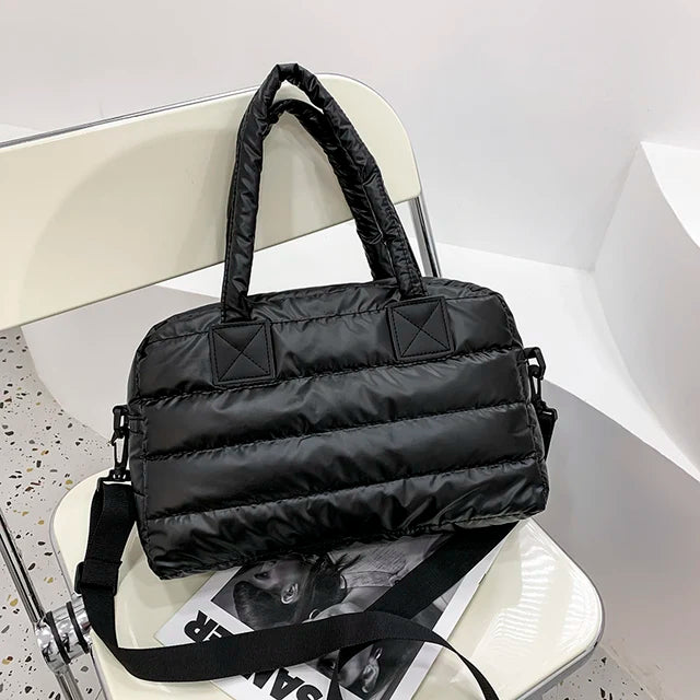 Casual Nylon Shoulder Bag Cotton Padded Women Handbag Quilted Totes