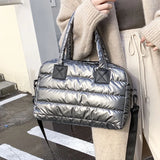 Casual Nylon Shoulder Bag Cotton Padded Women Handbag Quilted Totes