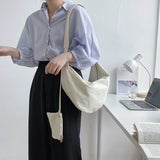 Casual Nylon Shoulder Bag Large Capacity Crossbody Handbag with Wallet