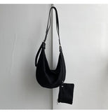 Casual Nylon Shoulder Bag Large Capacity Crossbody Handbag with Wallet