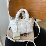 Nylon Shoulder Bag Space Cotton Padded Handbag Quilted Totes Warm Winter Small W