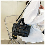 Nylon Shoulder Bag Space Cotton Padded Handbag Quilted Totes Warm Winter Small W