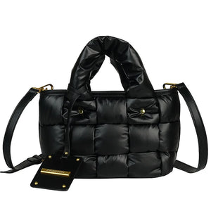 Nylon Shoulder Bag Space Cotton Padded Handbag Quilted Totes Warm Winter Small W