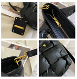 Nylon Shoulder Bag Space Cotton Padded Handbag Quilted Totes Warm Winter Small W
