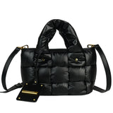 Nylon Shoulder Bag Space Cotton Padded Handbag Quilted Totes Warm Winter Small W
