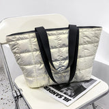 Nylon Space Padded Women Handbags Large Capacity Shoulder Totes