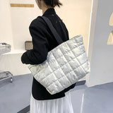 Nylon Space Padded Women Handbags Large Capacity Shoulder Totes