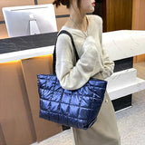 Nylon Space Padded Women Handbags Large Capacity Shoulder Totes