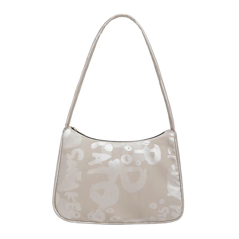 Casual Nylon Women Daily Shoulder Bags Vintage Letters Printing Ladies Tote