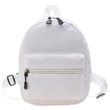 Nylon Women Mini Backpack Solid Preppy Style School Bags