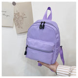 Nylon Women Mini Backpack Solid Preppy Style School Bags