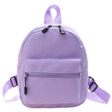 Nylon Women Mini Backpack Solid Preppy Style School Bags