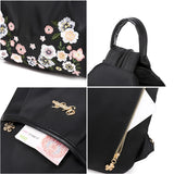 Oxford Personality Backpack Women Anti Theft Shoulder Bag Flowers Embroidery