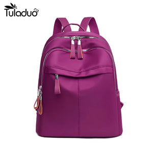 Casual Oxford Women Backpack Waterproof Nylon School Bags For Teenage Girls