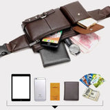 Casual PU Leather Business Shoulder Bag Crossbody Travel Sports Sling Pack