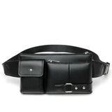 Casual PU Leather Business Shoulder Bag Crossbody Travel Sports Sling Pack