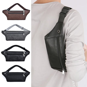 Vintage PU Leather Waist Bag for Men