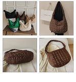 Casual Padded Big Tote for Women Pleated Large Handbag