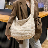 Casual Padded Big Tote for Women Pleated Large Handbag