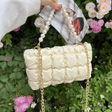 Casual Padded Crossbody Side Bags Quilted Down Cotton Women Shopping