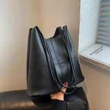 Patchwork Hobo Shoulder Bags for Women Soft Leather Bucket Bag
