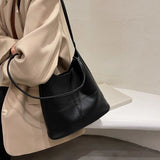Patchwork Hobo Shoulder Bags for Women Soft Leather Bucket Bag