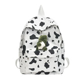 Casual Plush Cow Pattern Backpack School Shoulder Bag Women Travel Rucksack