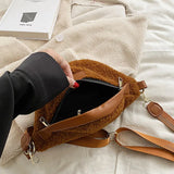 Plush Crossbody Bag Lamb Wool Waist Bag