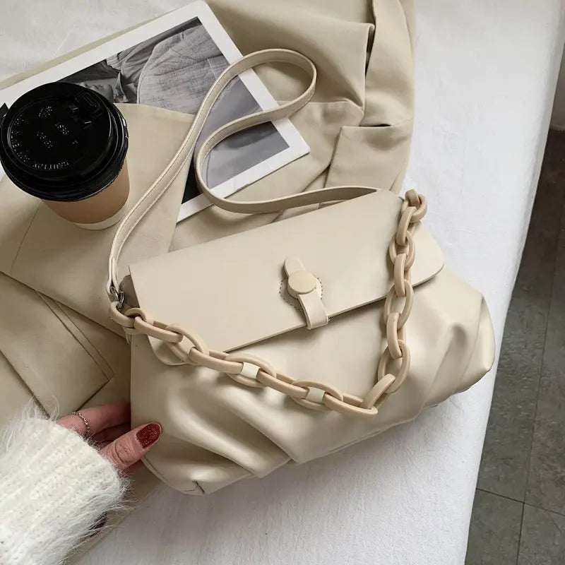 Casual PU Leather Chain Women Handbags High Ladies Crossbody Bags