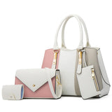 Casual Pu Leather Women Handbags Tote Bags Large Capacity 4 Pieces Set