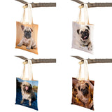 Casual Pug Dog Shopping Shoulder Bag for Women Pet Animal