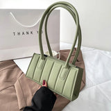 Vintage PU Leather Shoulder Bag Stripes Embossing Purse