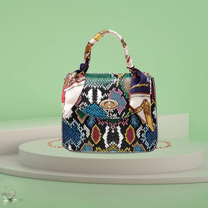 Casual Pure Chain Handbag Snake Pattern Shoulder Bag