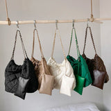 Quilted Padded Large Capacity Tote Bag with Chains Women Shoulder Bags