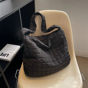 Women's Plaid Shoulder Bag Large Capacity Travel Tote Bags