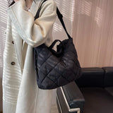 Casual Rhombus Pattern Shoulder Bag Space Cotton Handbag