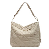 Casual Rhombus Pattern Shoulder Bag Space Cotton Handbag