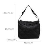 Casual Rhombus Pattern Shoulder Bag Space Cotton Handbag