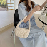 Casual Ruched Hobos Women Shoulder Bags Nylon Handbags