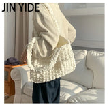 Casual Ruched Large Capacity Tote Bag Quilted Women Shoulder Bags