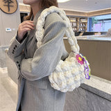 Ruched Nylon Women Shoulder Bag Quilted Handbag Small Tote P
