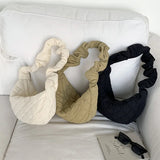 Ruched Strap Nylon Shoulder Bag for Women Quilted Padded Crossbody Tote