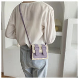 Daisy Embroidery Crossbody Bag Ladies Shoulder Straw Bag